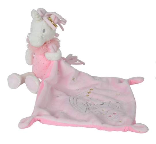  lili the unicorn baby comforter pink star 